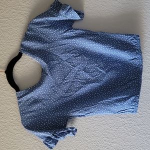 Persaya Girl NWOT Blue Polka dotted top